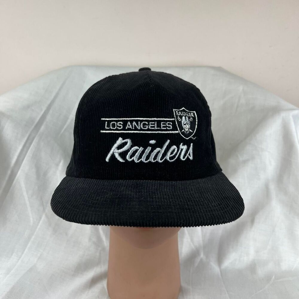 Vintage 1980”s Los Angeles LA Raiders ANNCO Corduroy Snapback Hat Cap NFL